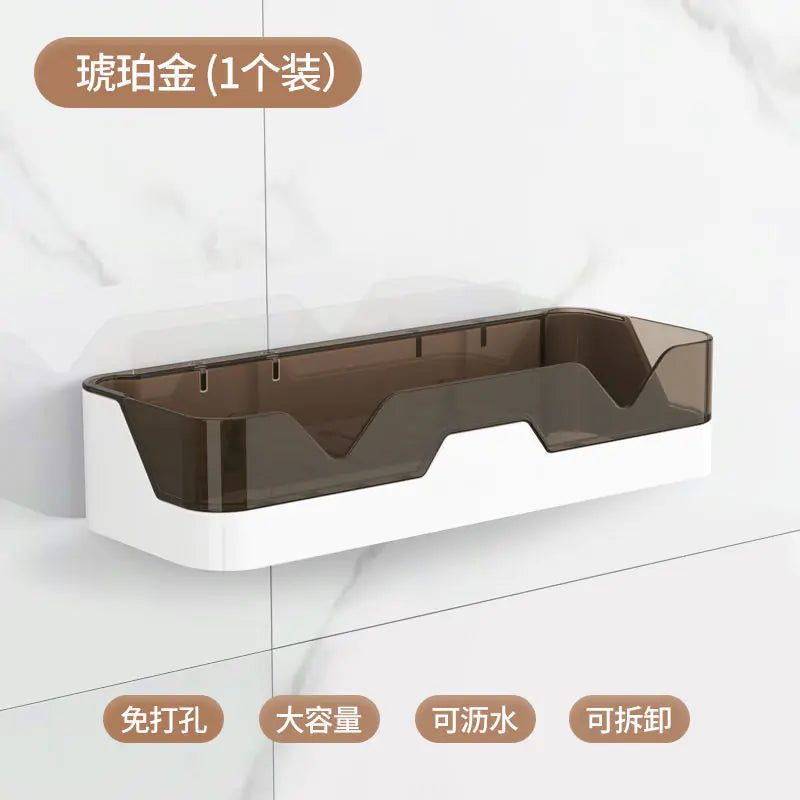 Bathroom Wall-Mounted Storage Rack with Suction Cups